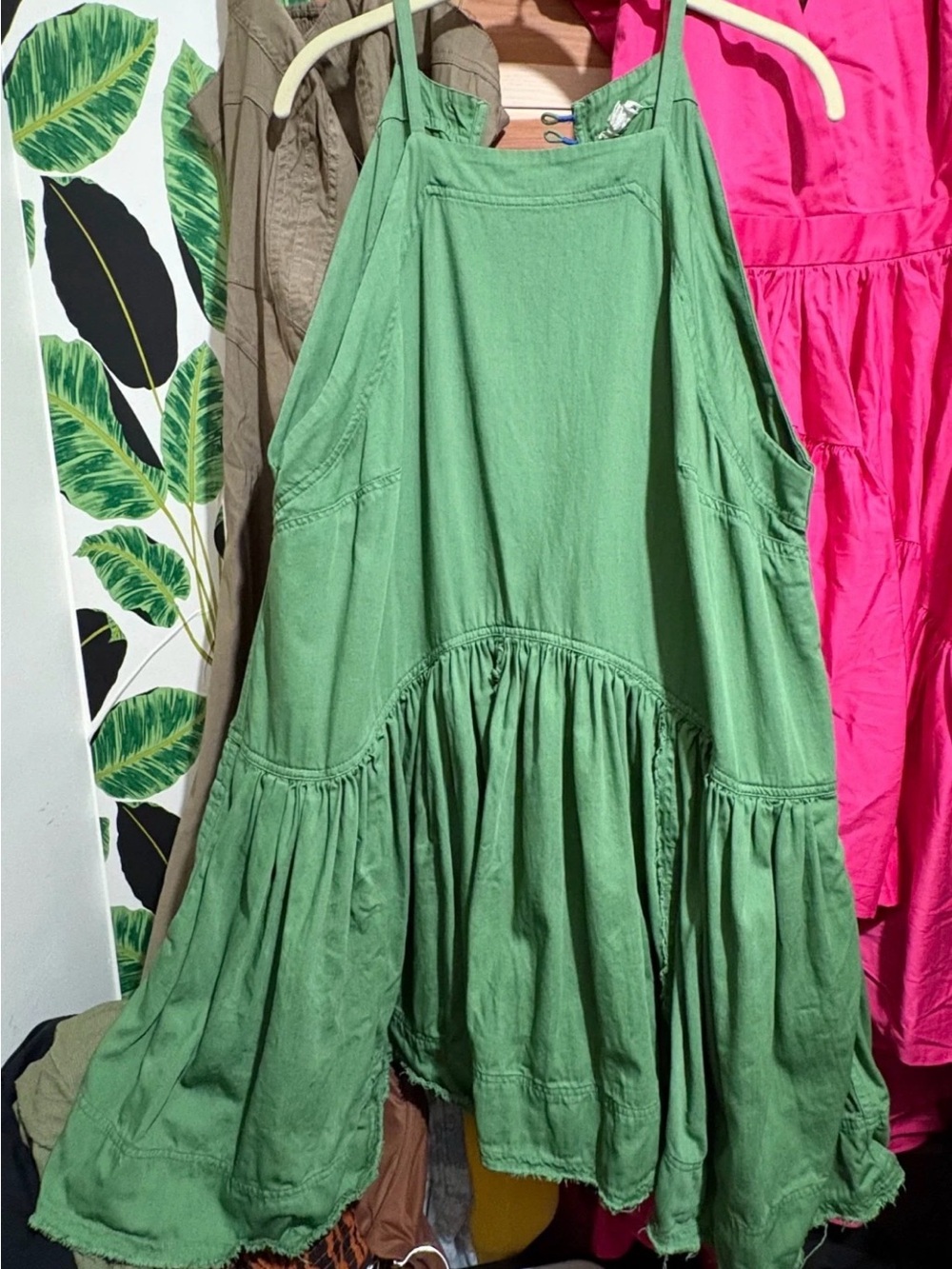 Anthropologie Pilcro 1X Kyla Flounce Denim Drop Waist Plus Mini Dress - Picture 2 of 5